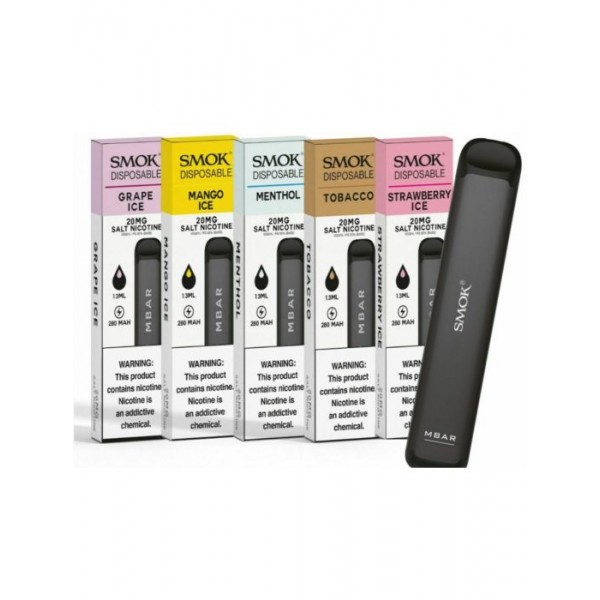 Smok MBAR Disposable Vape Pod Kit 20MG Nicotine Salt | 300 Puffs | All Flavours